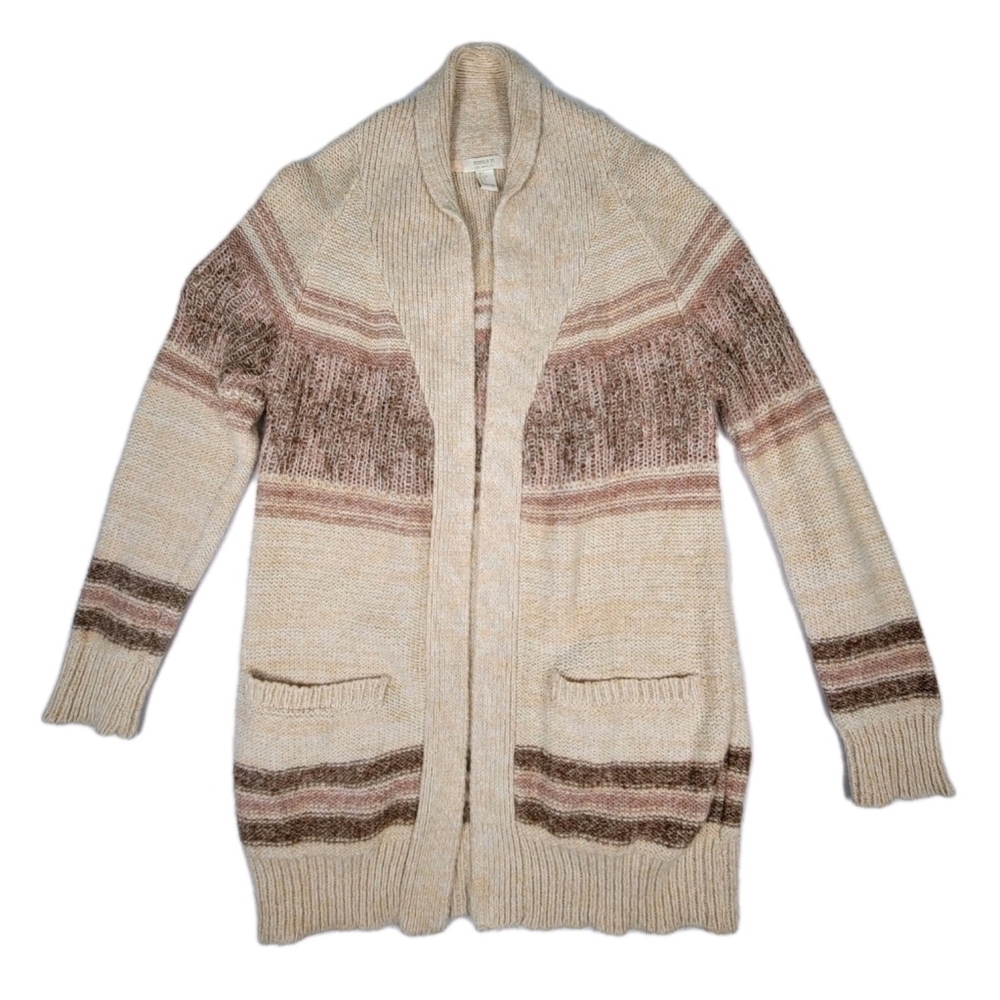 Forever 21 Cozy Chunky Knit Collar Cardigan Sweater Sze Large Boho Western Aztec